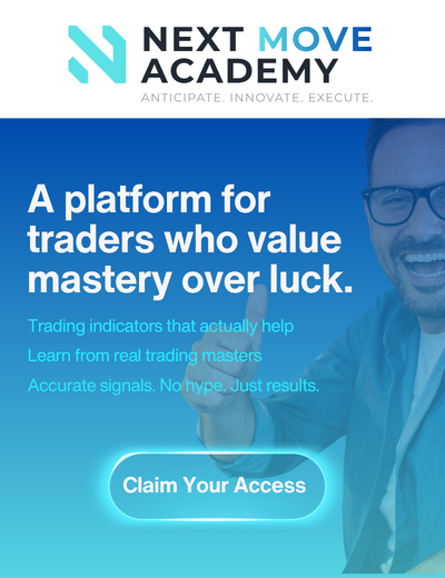Next Move Academy trader access vertical banner