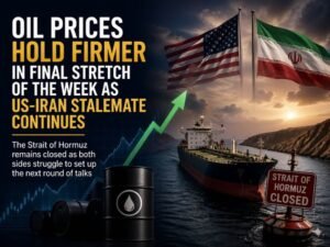 Oil prices hold firmer in final stretch of the week as US-Iran stalemate continues