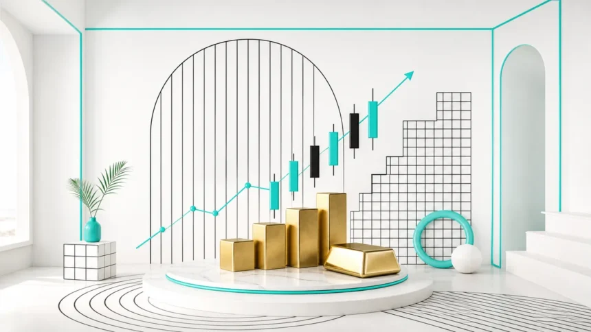 Next Move Markets custom visual for gold price analysis today