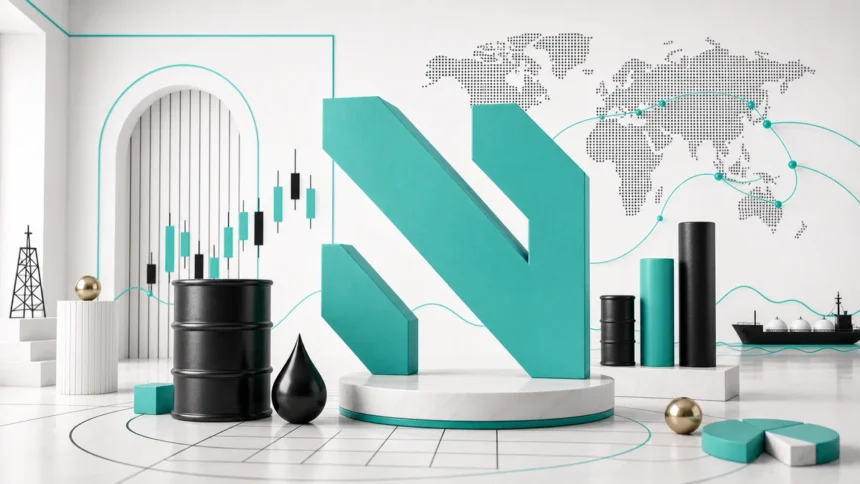 Next Move Markets custom rotating visual for oil-price-forecast-n-signature