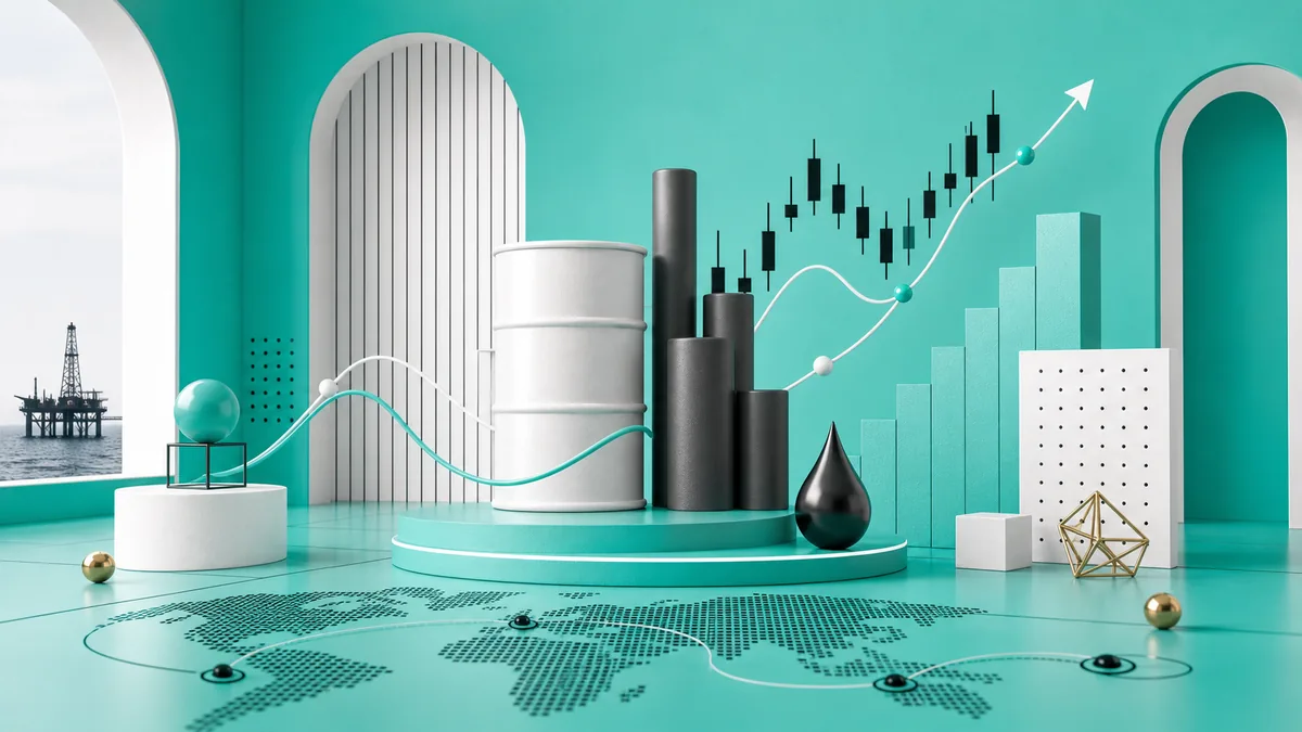 Next Move Markets custom rotating visual for oil-price-forecast-turquoise