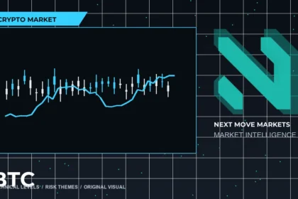 Next Move Markets Crypto Dark Desk Logo visual with official N logo