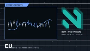 Next Move Markets Europe Markets Dark Desk Logo visual with official N logo