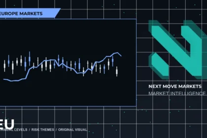 Next Move Markets Europe Markets Dark Desk Logo visual with official N logo