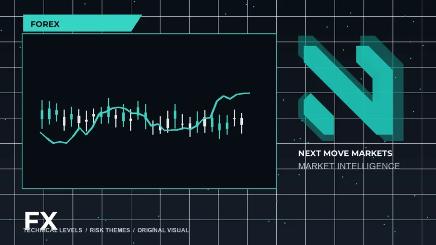 Next Move Markets Forex Dark Desk Logo visual with official N logo