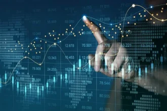 Macro market chart interface with global map