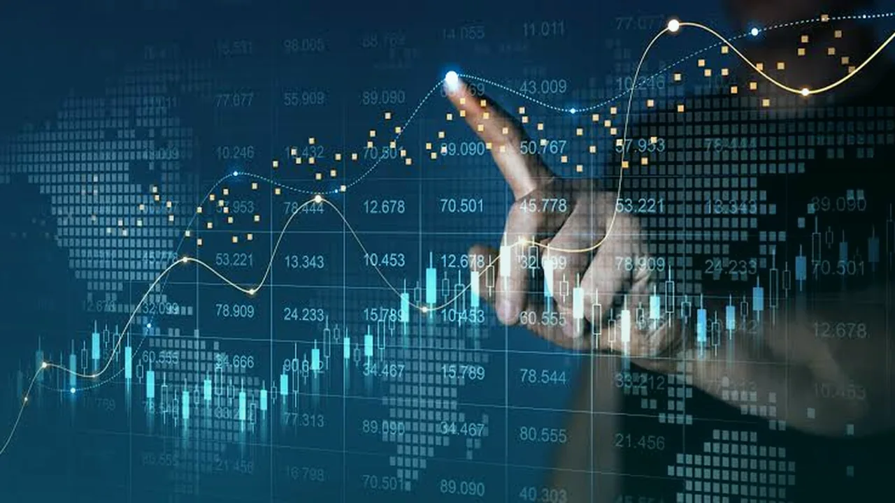 Macro market chart interface with global map
