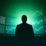 Trader watching multi-screen market charts