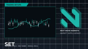 Next Move Markets Trading Setups Dark Desk Logo visual with official N logo