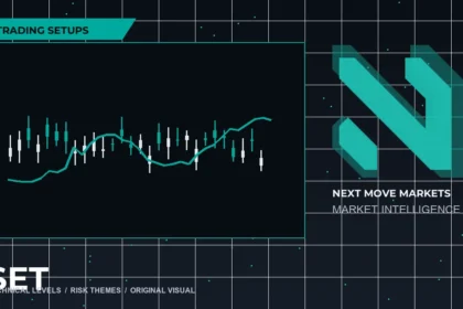 Next Move Markets Trading Setups Dark Desk Logo visual with official N logo